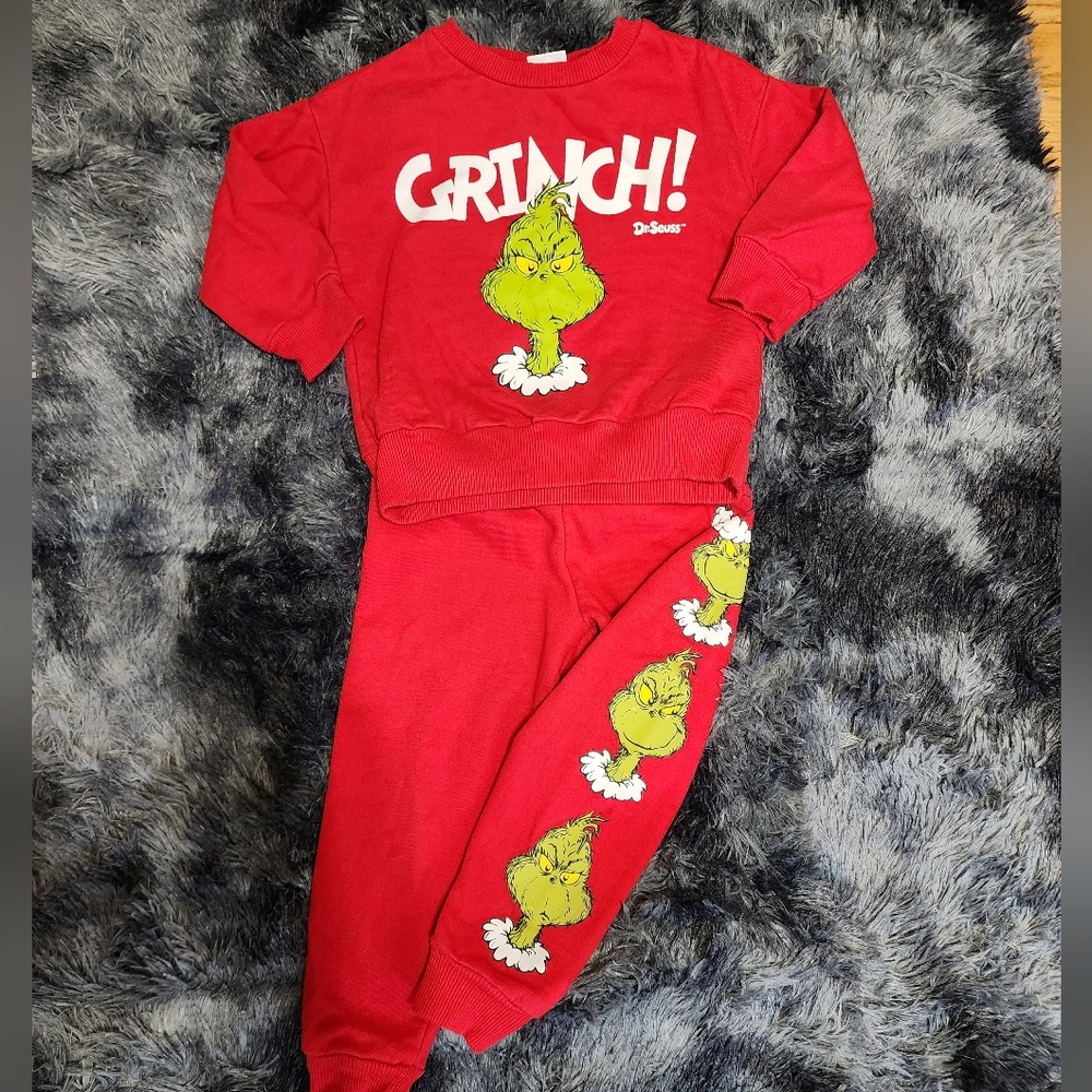 Grinch Sweat Pants and Sweater Set Toddler Christmas outfit